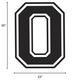 Black Collegiate Number (0) Corrugated Plastic Yard Sign, 30in